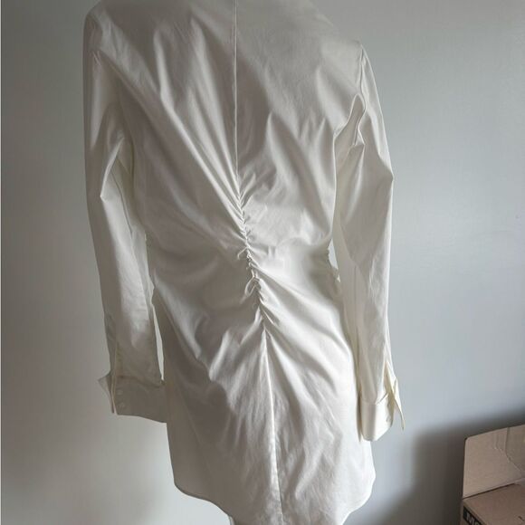 Robert Rodriguez Elegant White Ruched extra long blouse - Picture 2 of 5